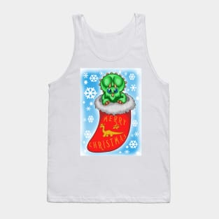 Christmas Triceratops Tank Top